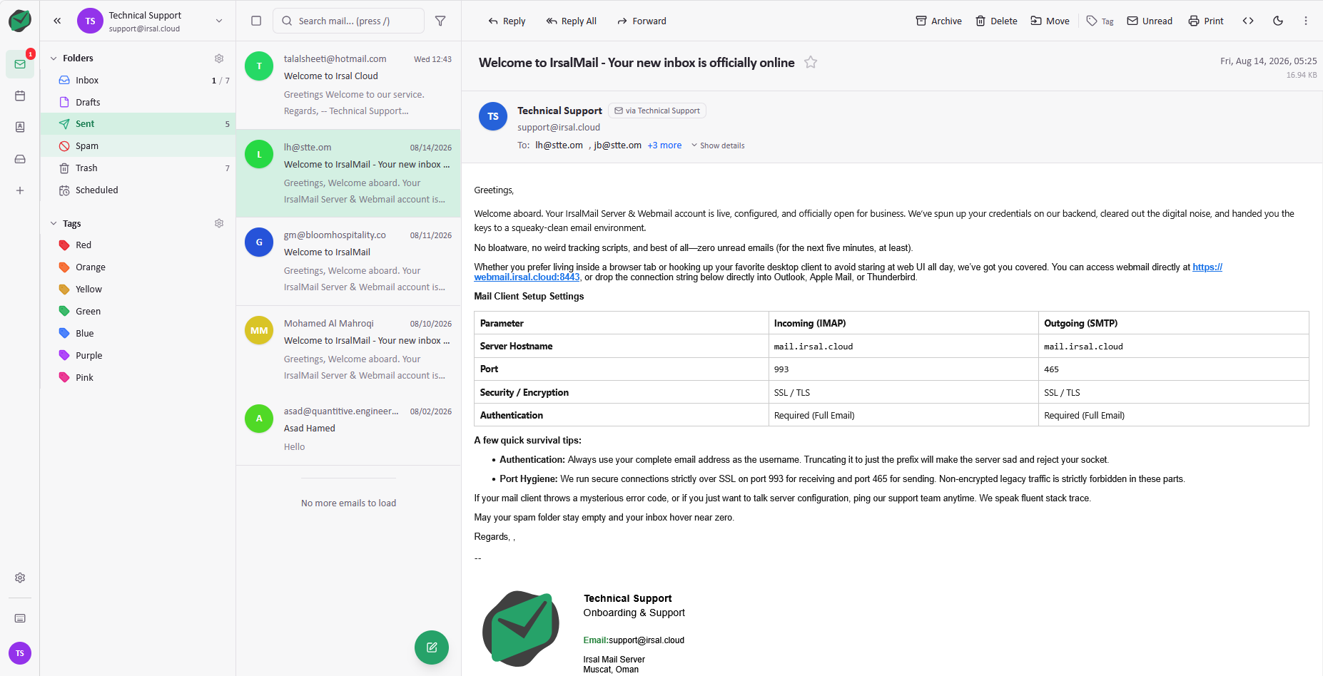 Irsal Webmail Compose